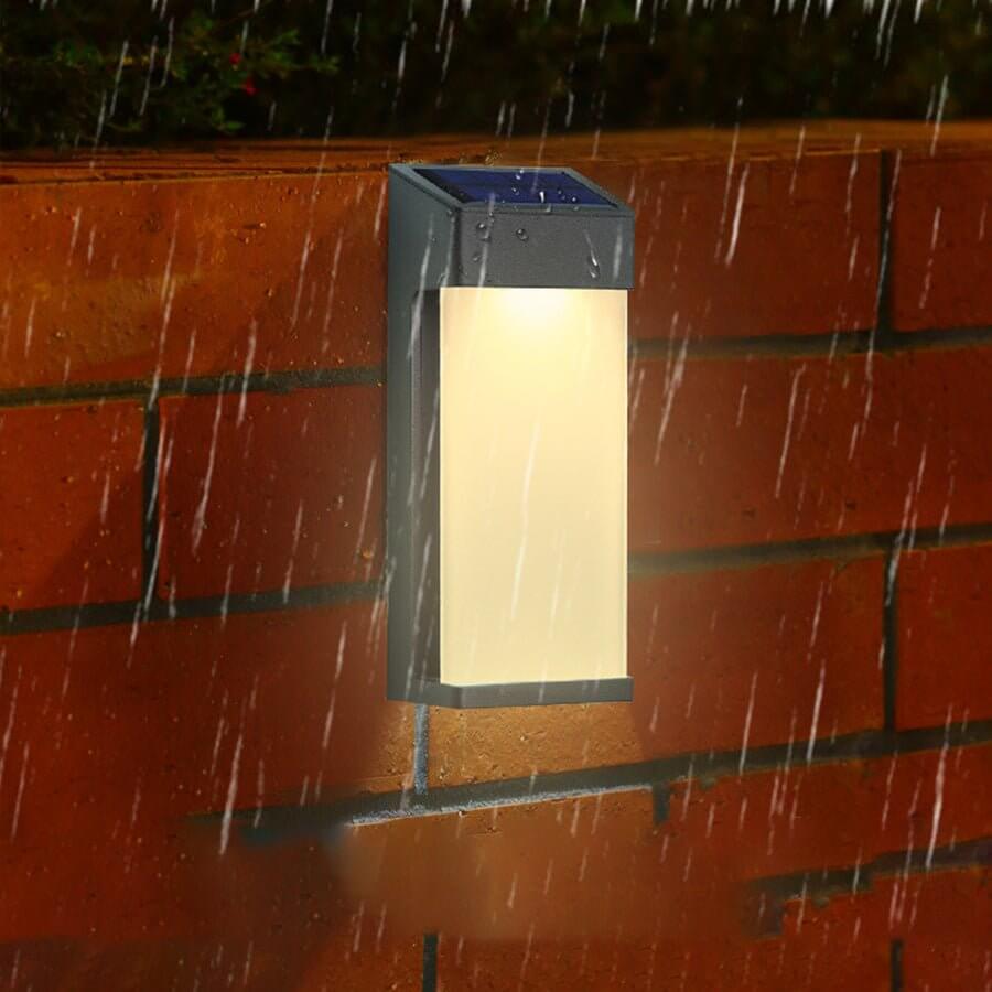 Contemporary Solar LED Wall Light with High Hardness Glass for Outdoor Gardens
