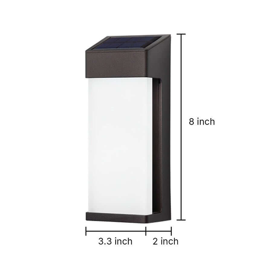 Contemporary Solar LED Wall Light with High Hardness Glass for Outdoor Gardens