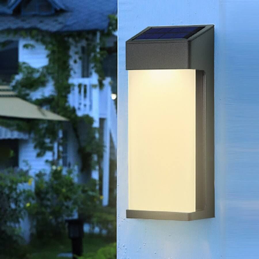Contemporary Solar LED Wall Light with High Hardness Glass for Outdoor Gardens