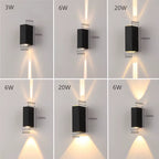 6W 10W 20W Outdoor LED Wall Lights up and down Narrow Beam COB Aluminium Wall Sconces Porch Light Garden Waterproof Spotlight