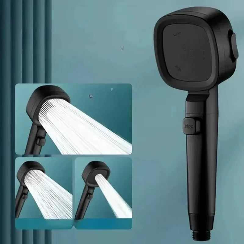 Adjustable One-Key Stop Water Shower Heads High Pressure Water Saving 3 Modes Shower Heads High Quality Bathroom Showers