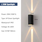 6W 10W 20W Outdoor LED Wall Lights up and down Narrow Beam COB Aluminium Wall Sconces Porch Light Garden Waterproof Spotlight
