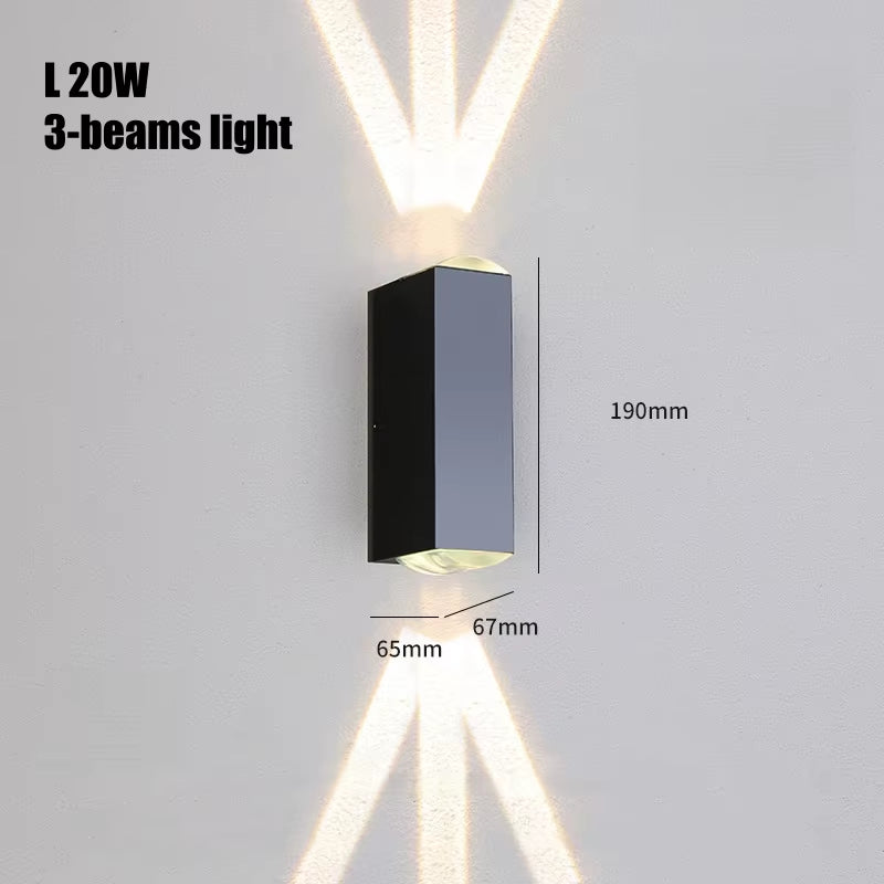 6W 10W 20W Outdoor LED Wall Lights up and down Narrow Beam COB Aluminium Wall Sconces Porch Light Garden Waterproof Spotlight