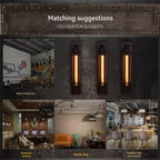 Antique Grow Flute Wall Lamp Wrought Iron American Industrial Style Retro Restaurant Corridor Aisle Lighting Wall Lamp Decor Joy